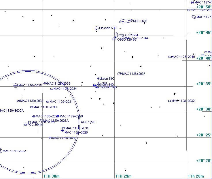 Map of Hickson 53 & 54 and Abell 1278 in Leo