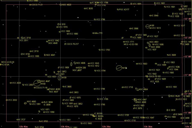 Map of M58,M59,M60 & M89 Region